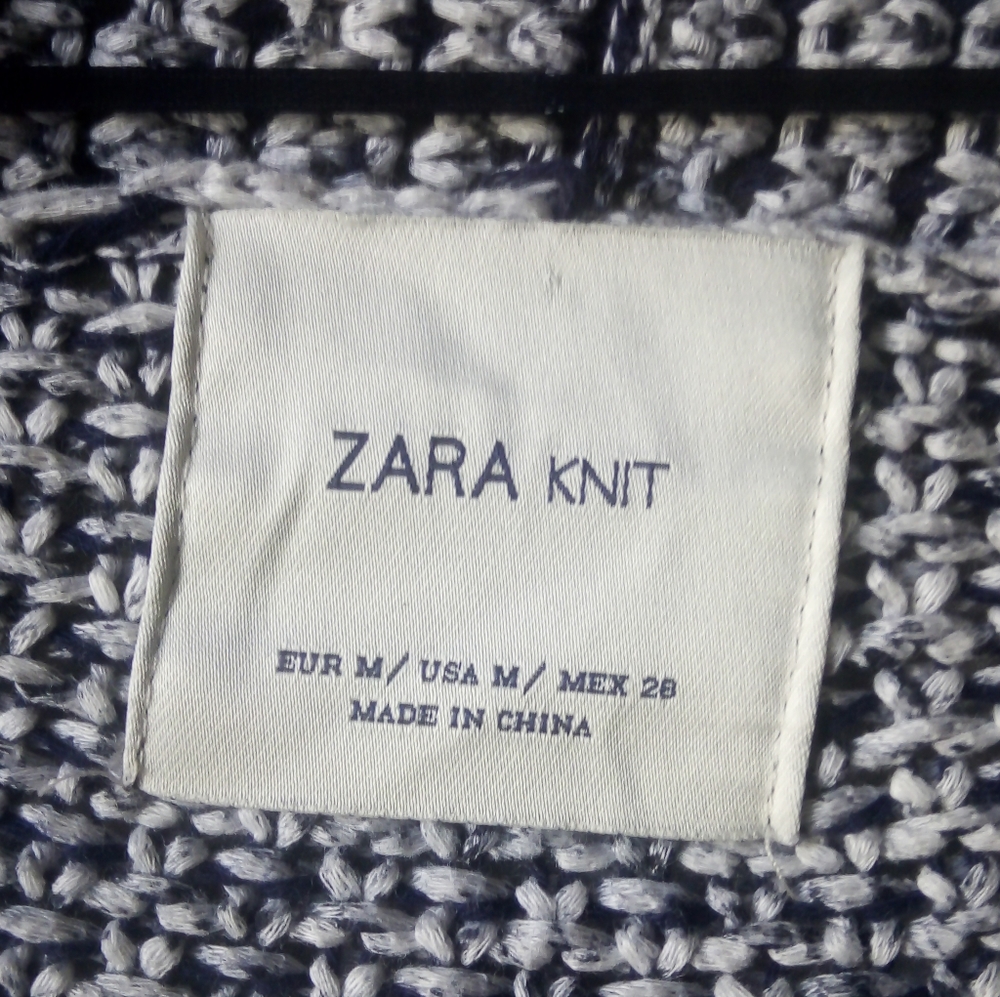 Grey zara knit draped cardigan size eur M - Picture 3 of 3